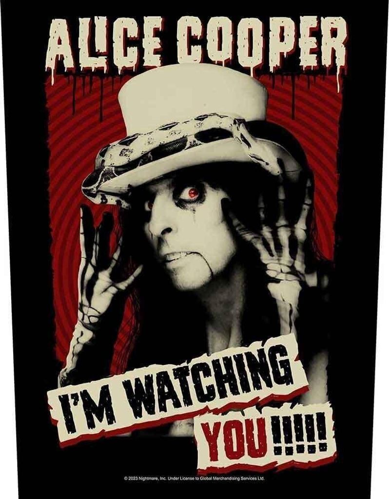 Alice Cooper I'm Watching You Aufnäher zum Aufnähen 36 x 30 cm
