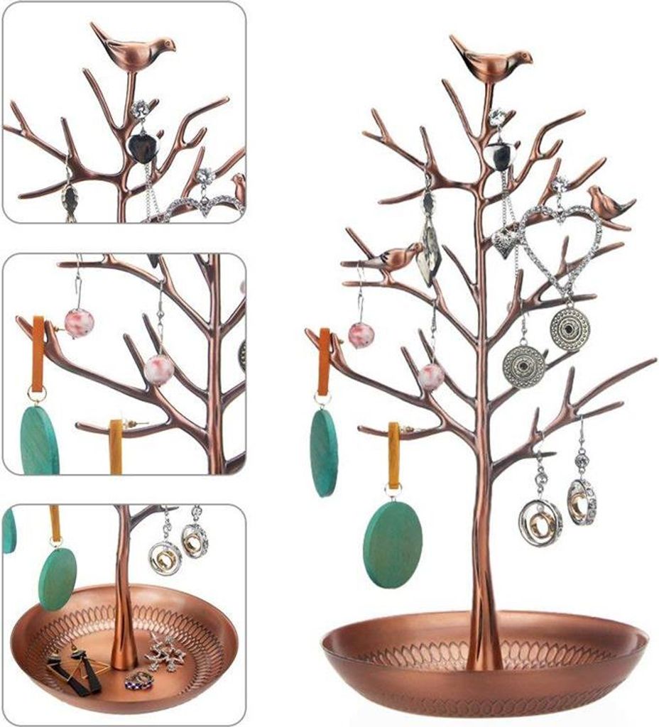 Vintage-Schmuckbaum mit 3 Vögeln (Bronze) Produktbild 8