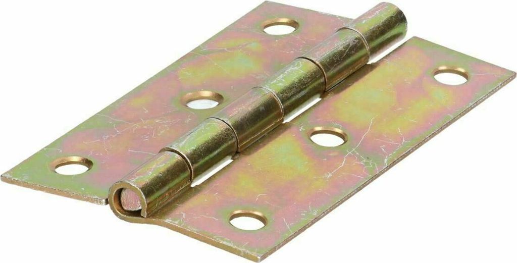 Kistenband mit vernietetem Stift gelb verzinkt 56x80x2,0mm