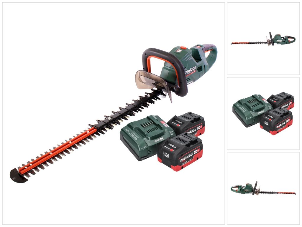 Metabo HS 18 LTX BL 65 Akku Heckenschere 18 V 60 cm Brushless + 2x Akku 5,5 Ah + Ladegerät