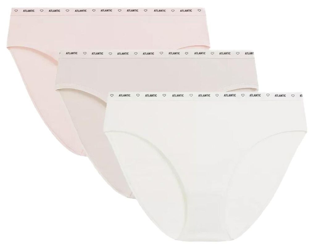 3er-Pack Damen High Leg Slips XL von Atlantic, 95% Baumwolle, ideal für Alltag