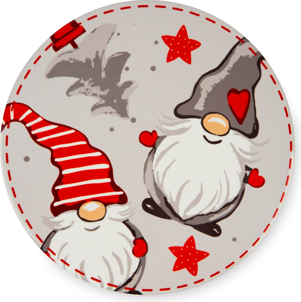 Excelsa Untersetzer Gnomo Keramik 16x1x16 cm Bunt