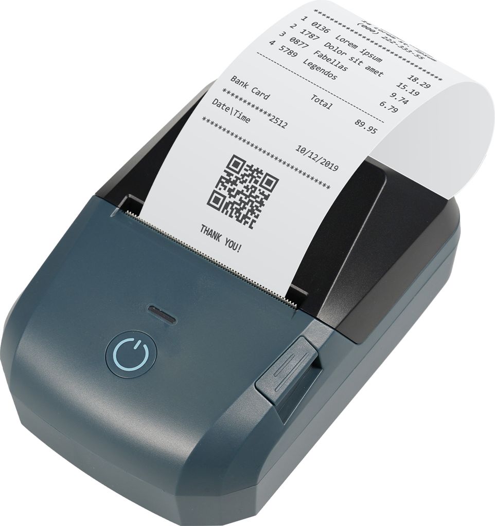 Tragbarer Belegdrucker, 58 mm, Mini-Thermoetikettendrucker, kabelloser Bluetooth-USB-Anschluss, 203 dpi, mobiler Drucker mit 2-Zoll-Thermopapierrol...