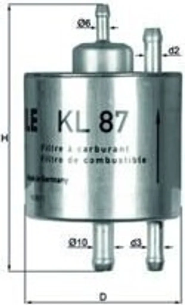 Filtre à carburant KL 87 KNECHT pour préserver les injecteurs et la pompe HP