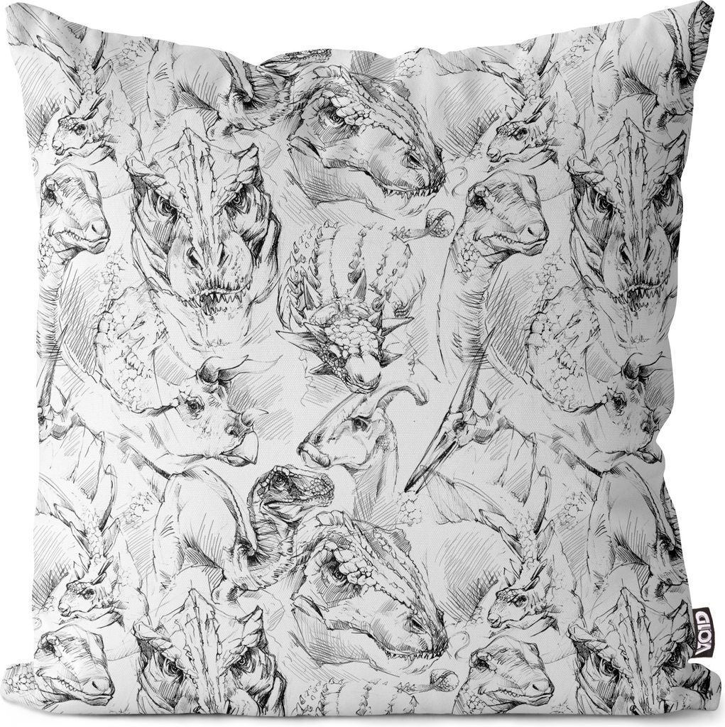 VOID Dinosaurier Sketch Urzeit Kissenbezug Kissenhülle sofa couch wohnzimmer dekoration wasserfest Outdoor Kissen bezug deko