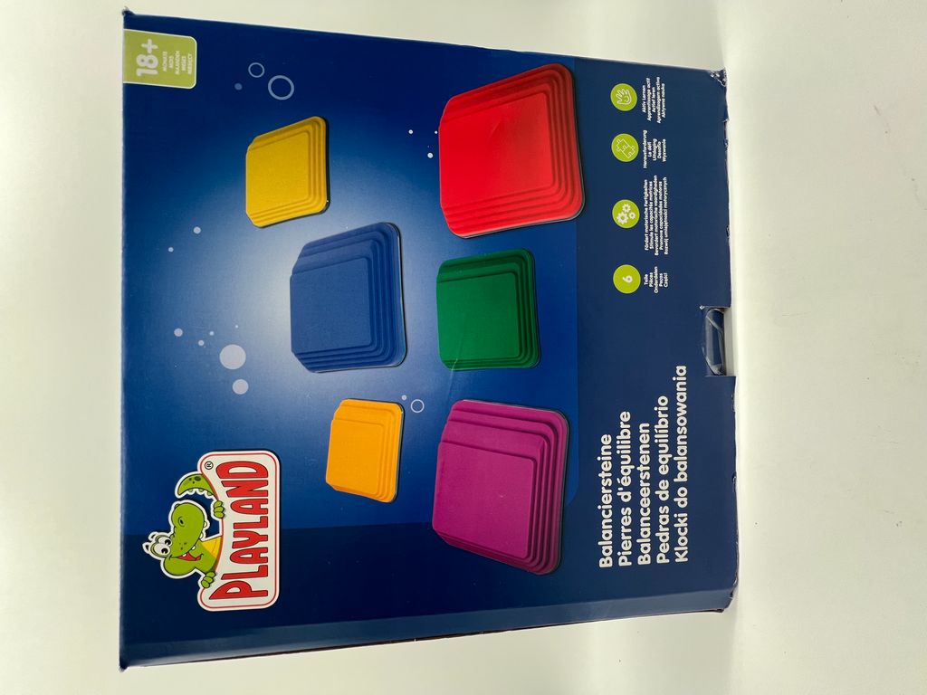 Playland Balanciersteine 6er Set bunt 2 x gelb, blau lila grün rot ab 18 Monate