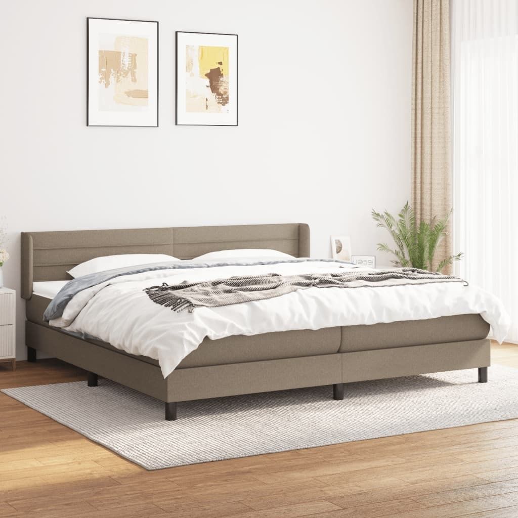 Maison Exclusive - Boxspringbett mit Matratze Taupe 200x200 cm Stoff