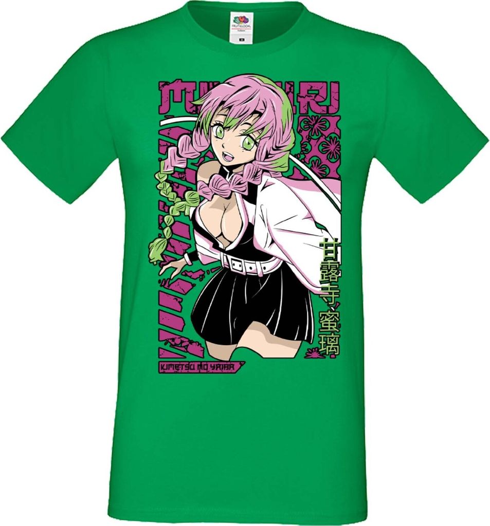 Herren T-Shirt Manga Anime Demon Anime Slayer Kanroji Mitsuri Kanroji Mitsuri, Man S / Grün