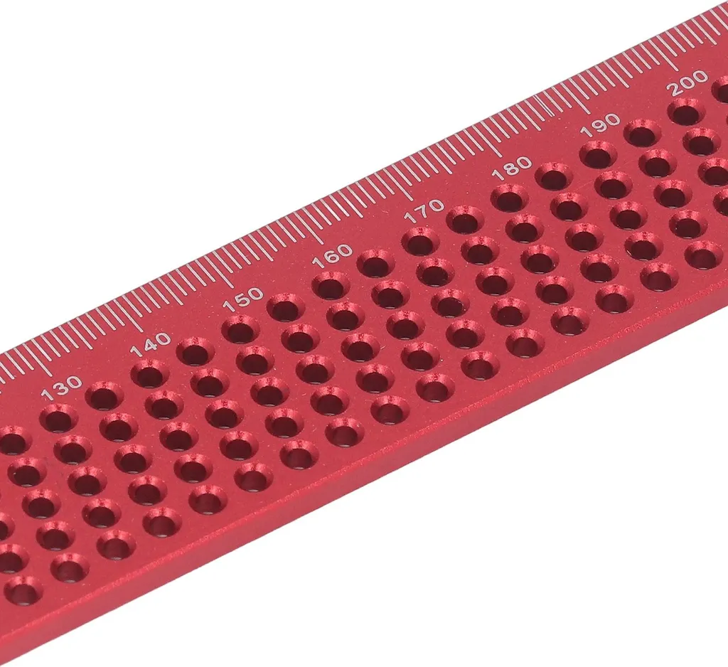 Règle d'équerrage en aluminium pour menuisier, équerre de cadre rouge - 14