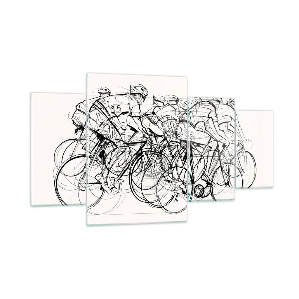 Bilder auf glas - Fahrrad Rennen Rad - 160x90cm - Glasbilder - Wandbilder - Kunstdruck - zum Aufhängen bereit - Wanddekoration aus Glas - Glas Bil...