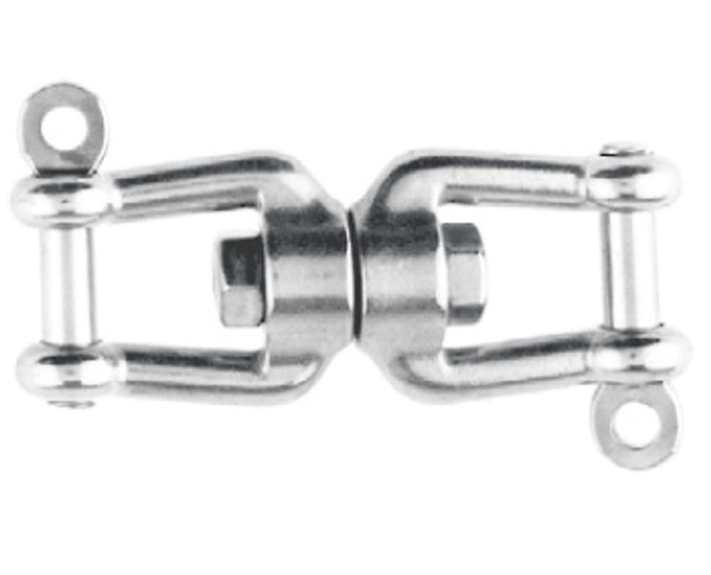 Wirbelschäkel, Gabel - Gabel, 10mm, Edelstahl, A4