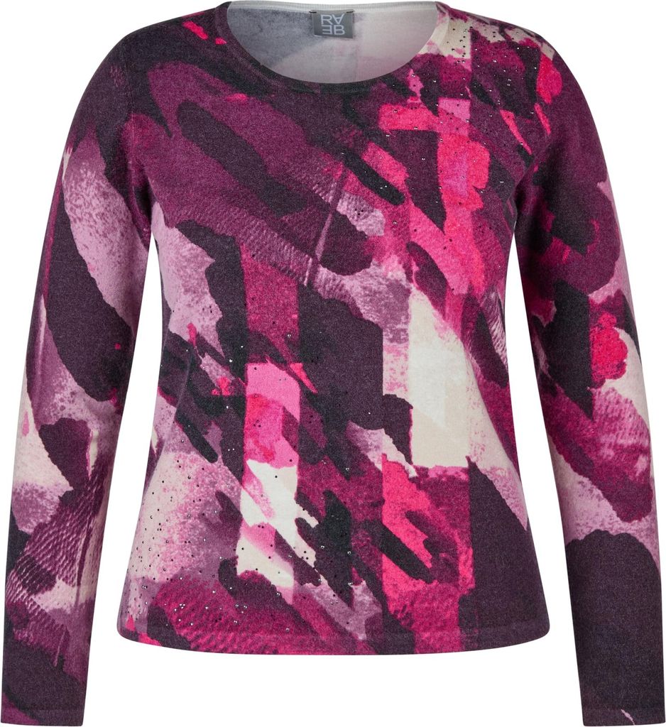 RABE Damen Pullover Pflaume Größe 42 mit Rundhalsausschnitt Modell 5287