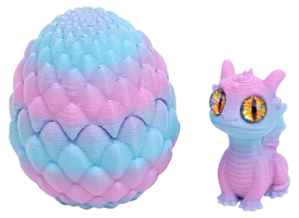 3D-gedruckte Drachenei-Figur, Mini-Drachenei-Statue, Miniatur-Drachenei mit Drache im Inneren, Tischdekoration