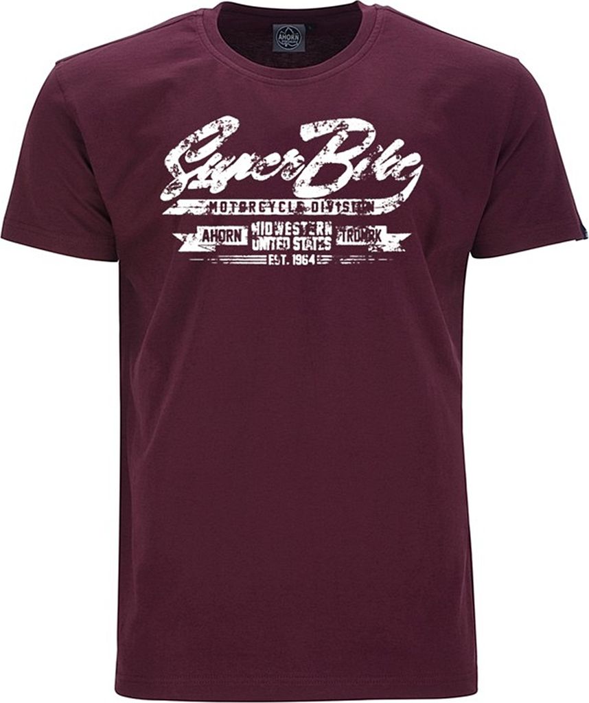 Übergrößen T-Shirt Super Bike weiß AHORN SPORTSWEAR Maroon Produktbild 