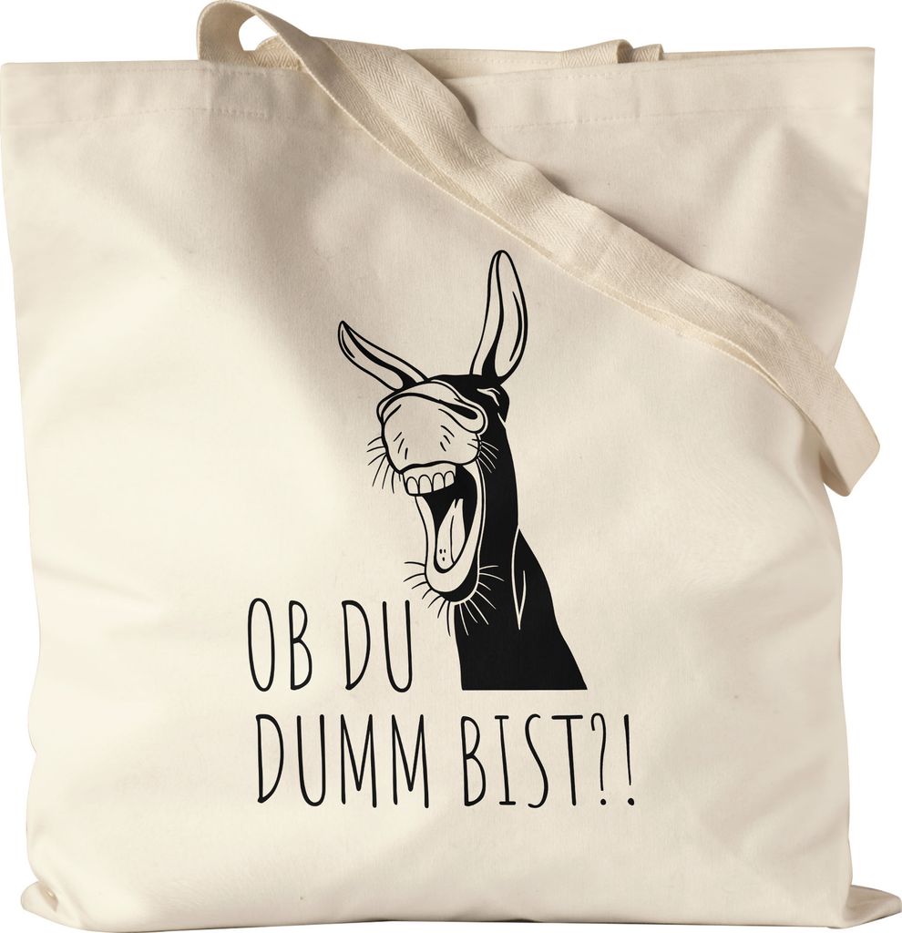Ob du dumm bist?! Jutebeutel Büro Geschenk Sarkasmus Produktbild 