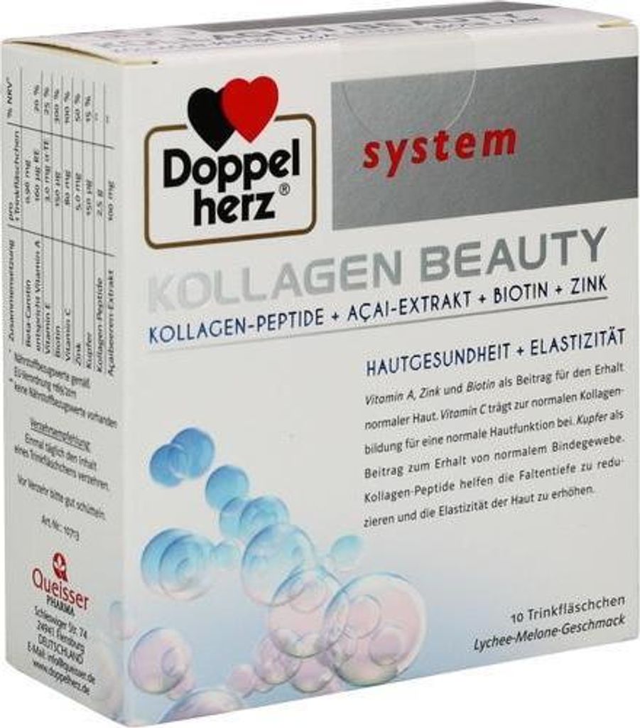 DOPPELHERZ Kollagen Beauty system Trinkfläschchen