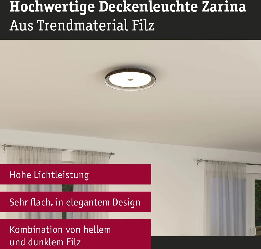 Plafonnier LED Zarina Paulmann : Solution Éclairage Puissant pour Plafond Bas