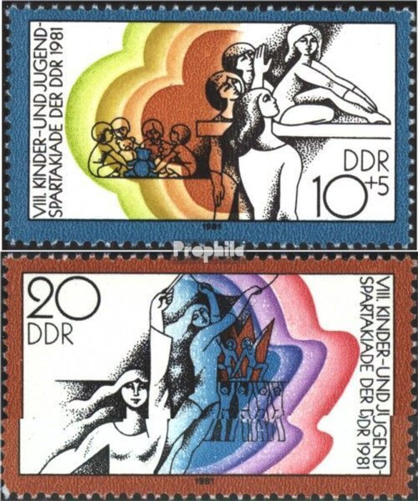 Briefmarken DDR 1981 Mi 2617-2618 (kompl.Ausgabe) postfrisch Kinder- und Jugendspartakiade