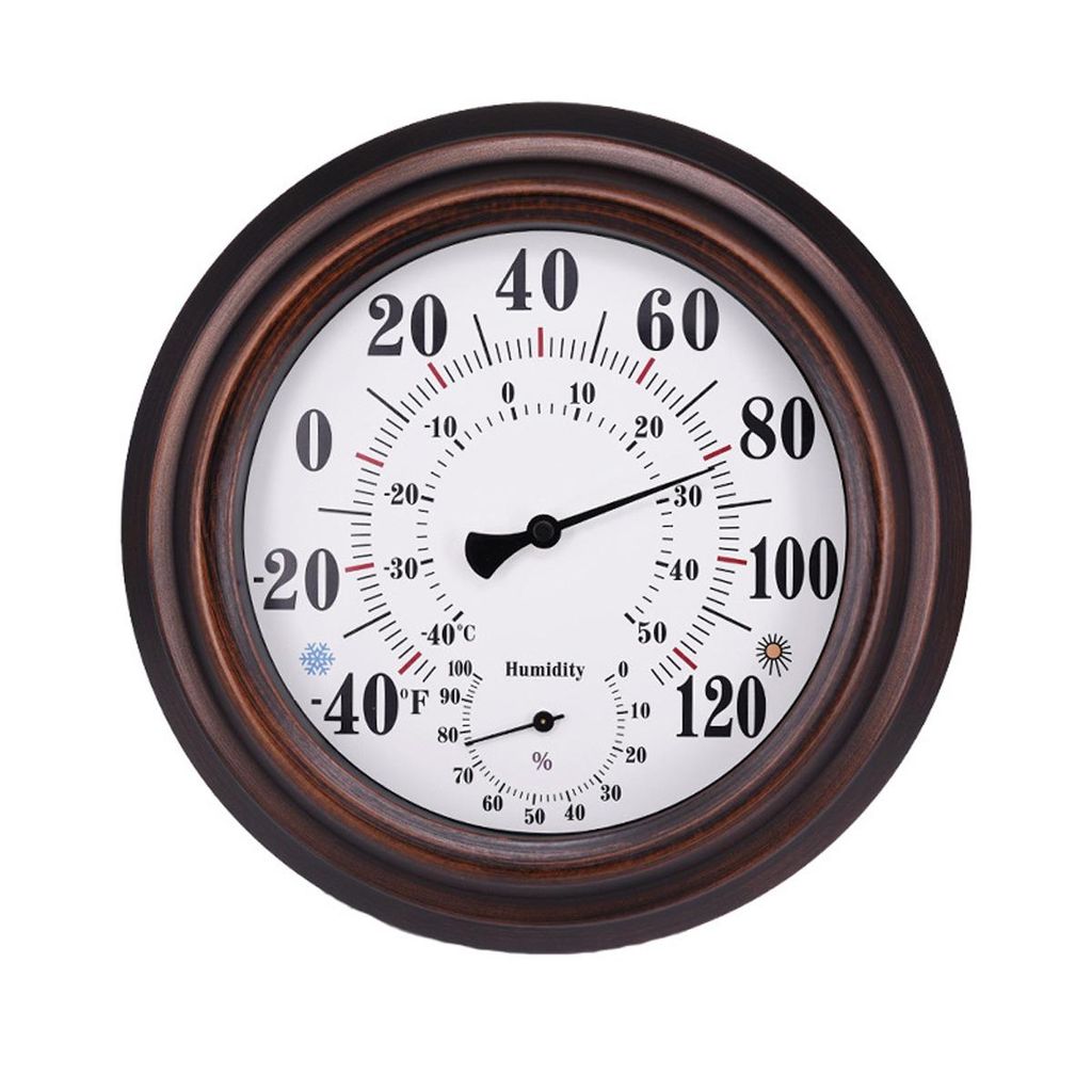 Retro Thermometer-Hygrometer aus Metall (hängend) – Vintage-Wandthermometer für Zuhause und Garten, misst -40°C bis 50°C und Luftfeuchtigkeit
