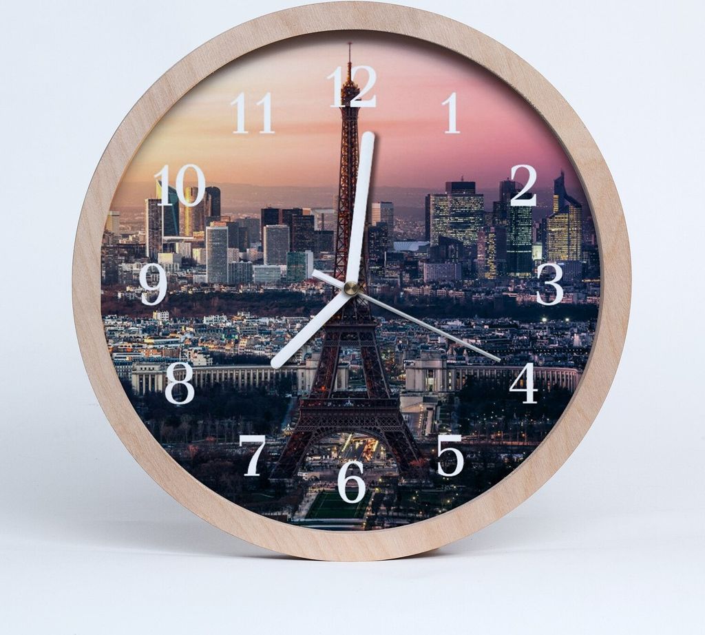 Holzuhr 30fi cm wanduhr - Der Eiffelturm in Paris