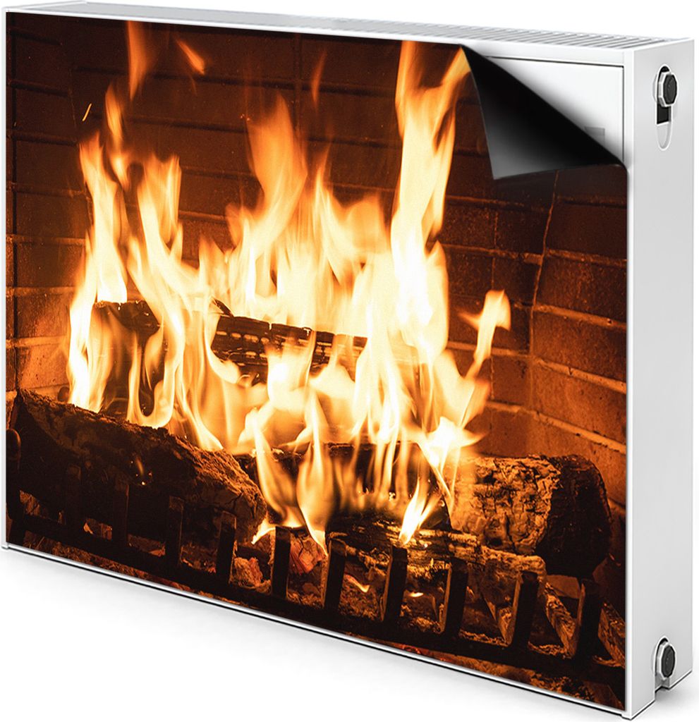 Magnet Heizung Verkleidung Abdeckung Heizung Heizkörperabdeckung 110x60 cm - Feuer, Kamin
