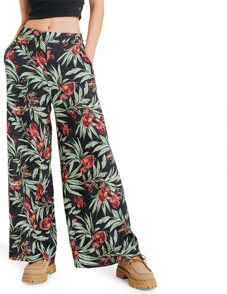 Roxy Midnight Avenue Crinkle Hosen Schwarz L Frau Schwarz L