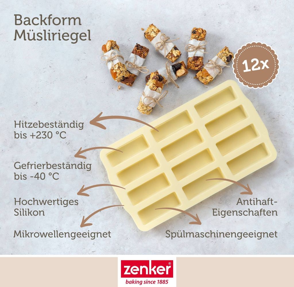 Zenker Müsliriegel-/ Minikuchenform Patisserie, perfekt für Produktbild 3