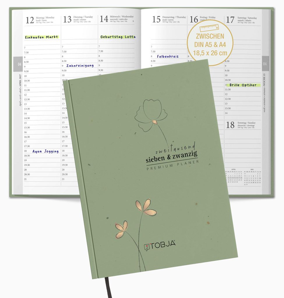Buchkalender 2026 - Terminplaner 2026 A4 mit Produktbild 