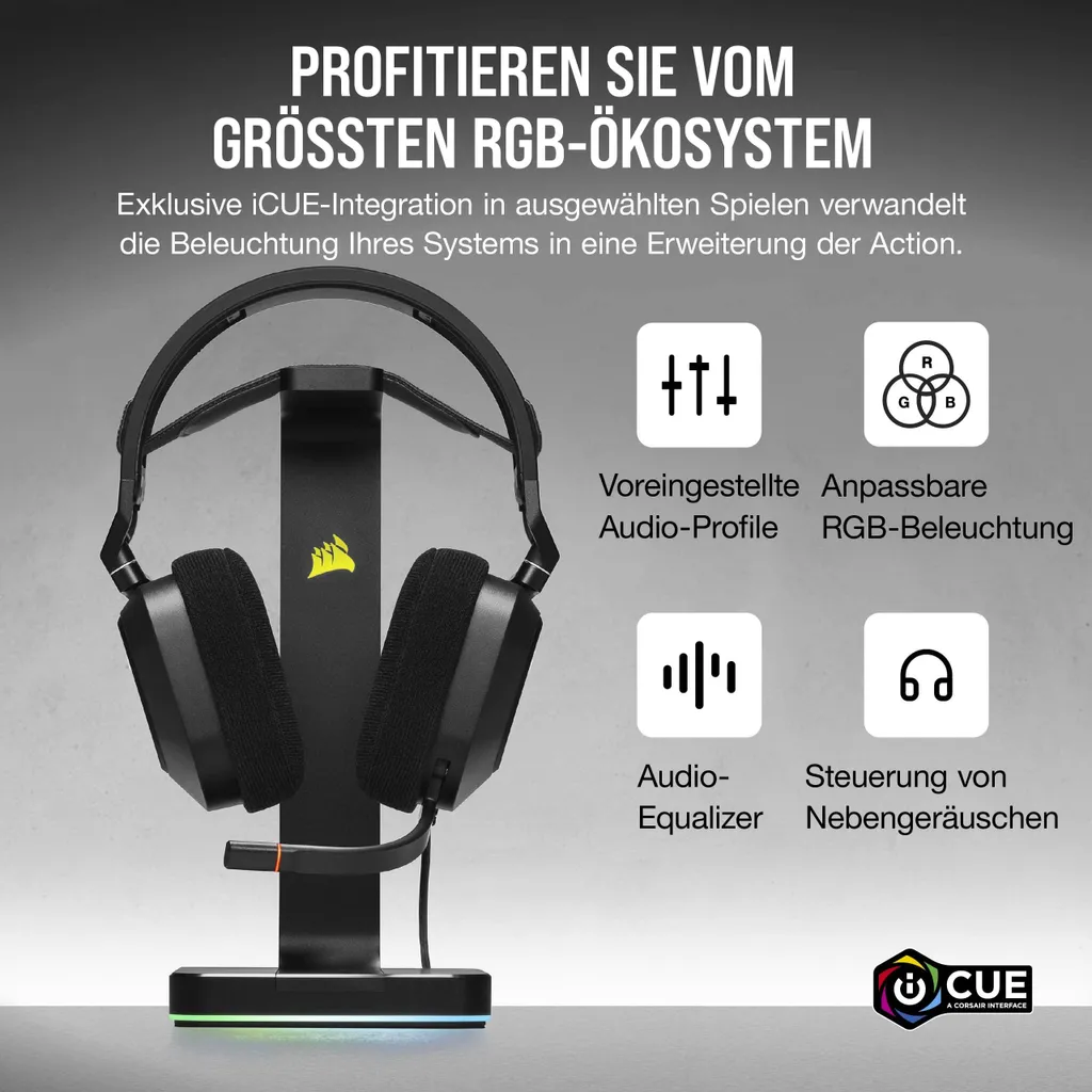 Corsair HS80 RGB USB Casque avec Audio Haute Résolution et Micro Certifié - 16