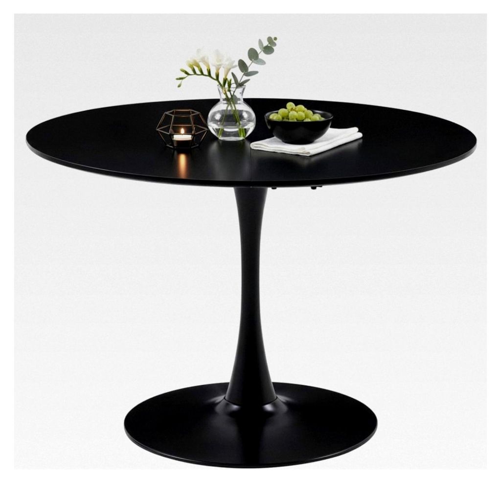 Runder Esstisch 110 cm – Moderner Küchentisch im Tulpendesign für 4–6 Personen, Tisch für Wohnzimmer, Bistro und Garten, MDF Holz mit stabil...