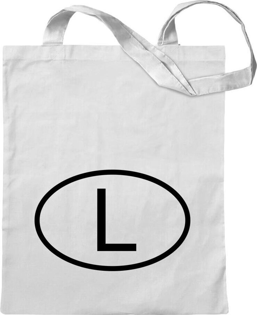 Kiwistar - Baumwolltasche - weiss - Luxemburg L - Tragetasche Stoffbeutel Umhängetasche Langer Henkel