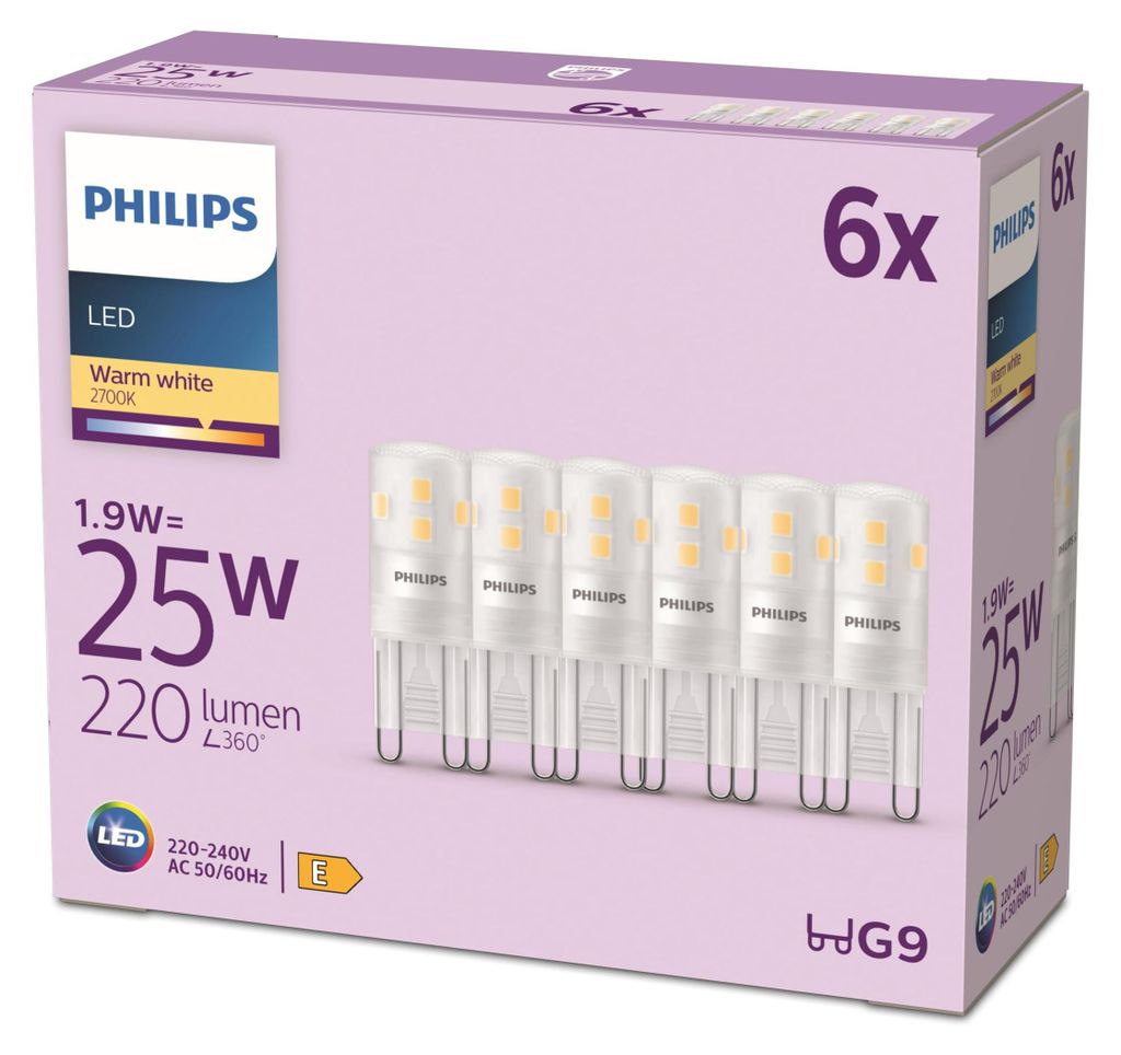 Philips LED Standard Lampadina 25W G9 WW ND 6CT/6 EC 6 Immagine del prodotto 