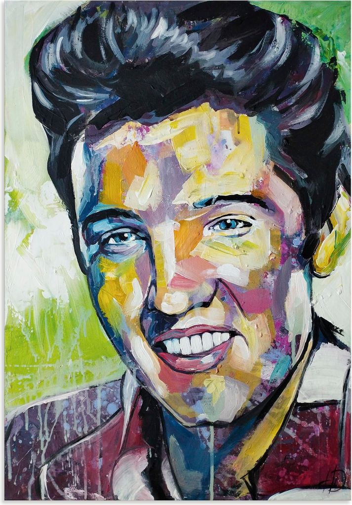ARTland Wandbild Alu für Innen & Outdoor Elvis Zeitlose Melodie Größe: 50x70 cm