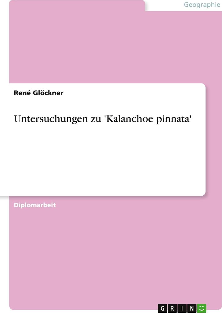 Untersuchungen zu 'Kalanchoe pinnata'