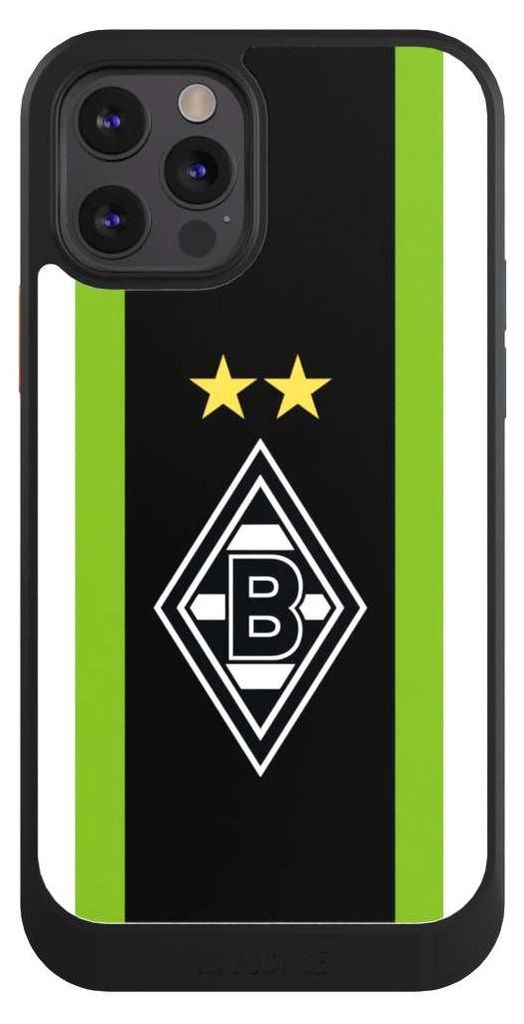 NIVOCASE Hülle für Apple iPhone 12 Pro Handyhülle NIVOcore Case Schwarz Borussia Mönchengladbach Gladbach Logo