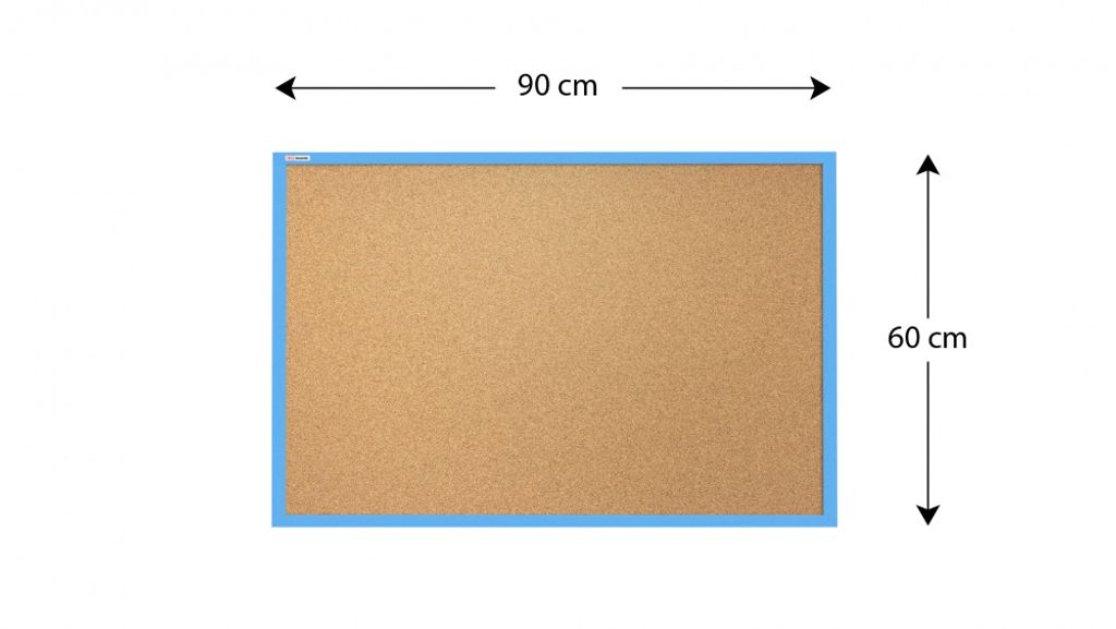 Korková nástěnka v barevném dřevěném rámu 90x60 cm – Modrá Obrázek produktu 4