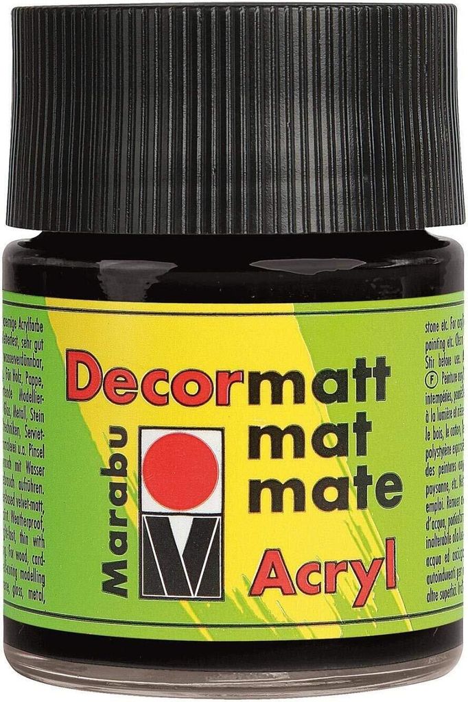 Marabu Acrylfarbe "Decormatt" schwarz 50 ml im Glas