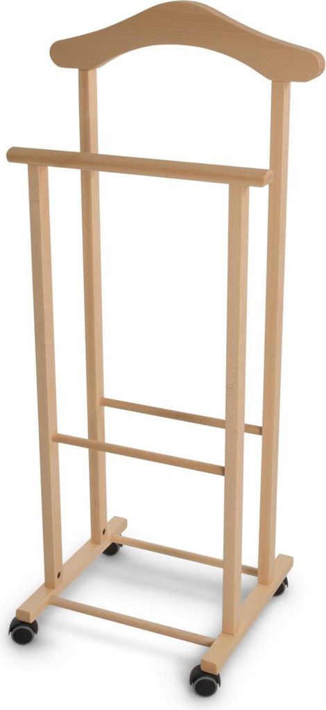 Kleiderständer Atri 102, 37x105 cm, mit Gummirädern, inkl. Kleiderbügel und Hosenständer