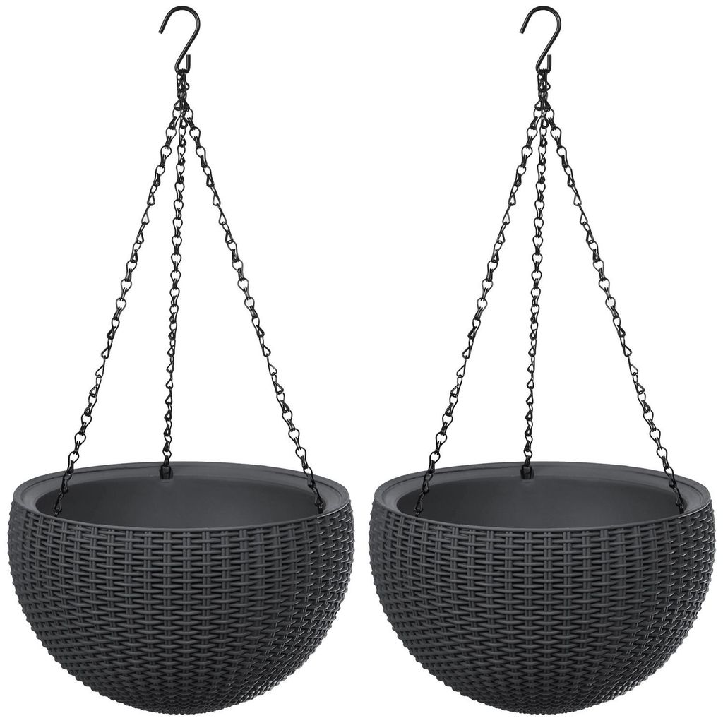 2 vasi sospesi Keter Sphere Planter, colore antracite Immagine del prodotto 