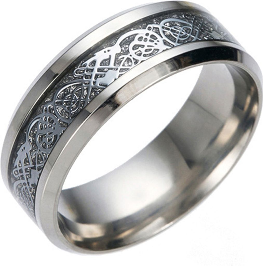 Stilvolle Männer Titan Stahl Glatte Oberfläche Ehering Fingerring Schmuck Geschenk-Silber + Silber,US 7