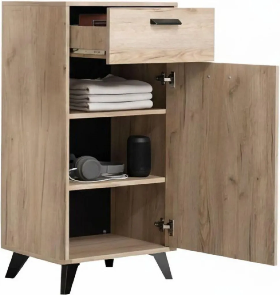 Meuble d'Entrée Sezzadio Compact 101cm Chêne Brun avec Tiroir de Rangement