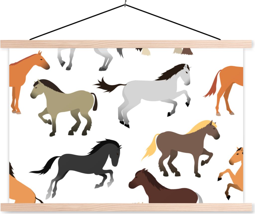 MuchoWow® Textilposter Pferde - Farben - Muster - Mädchen - Produktbild 