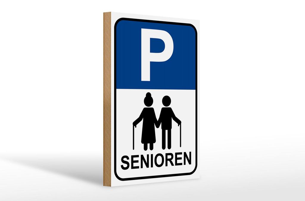 Holzschild Parkplatz Senioren, 30x20 cm, Holzschilder Parking