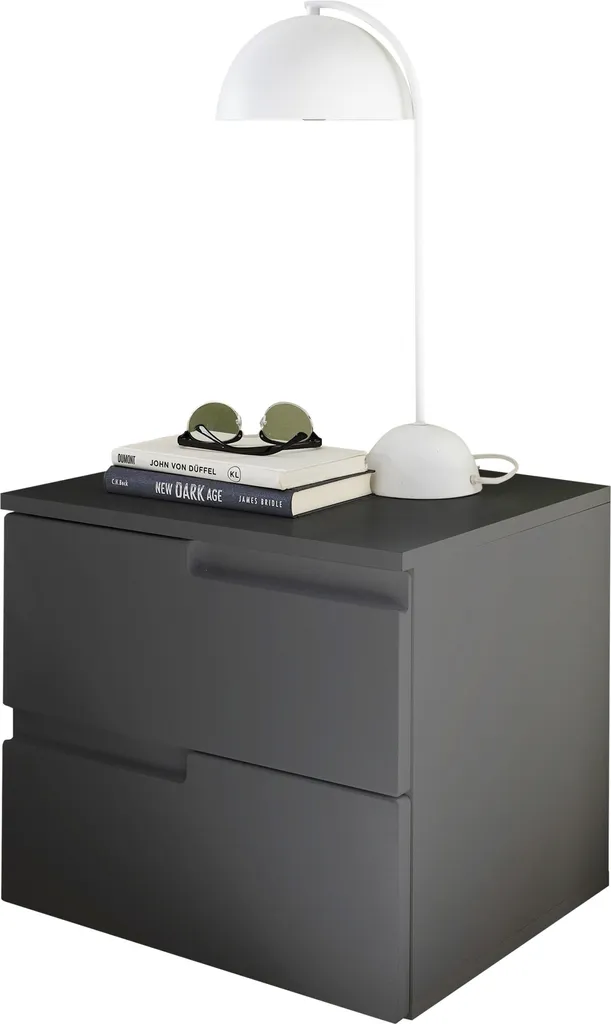 Table de Chevet Gain de Place Spice Graphite - Rangement de Nuit Compact
