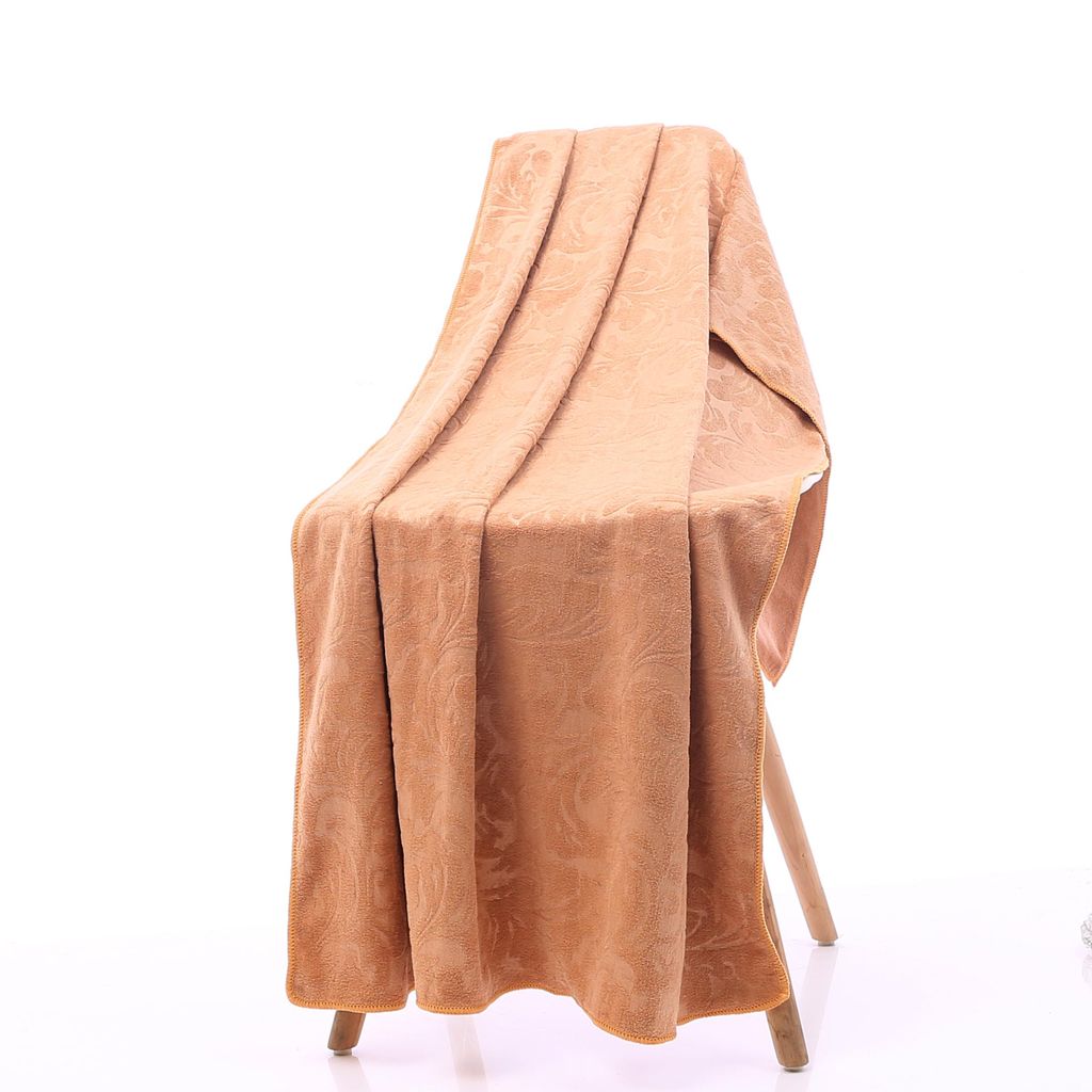 Handtücher Badetuch 70x140 cm Beige Handtücher 6 Stück Set Badehandtuch Frottee mit Bambus Muster Mikrofaser To