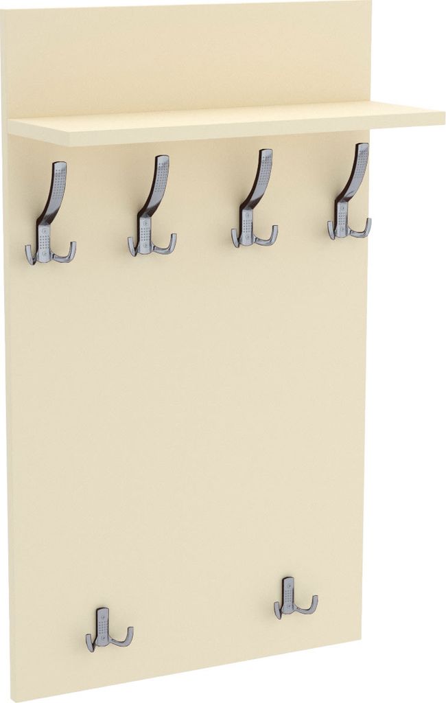 AKKE Vanille Garderobenpaneel MAXI - CHROM haken BxH: 60x100 cm