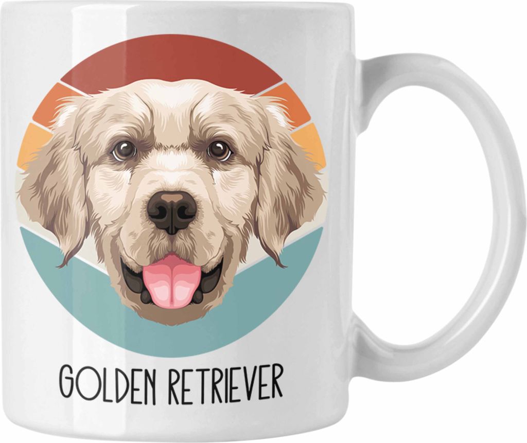 Trendation - Golden Retriever Besitzer Tasse Geschenk Lustiger Spruch Geschenkidee Golden Retriever Mama Papa (Weiß)