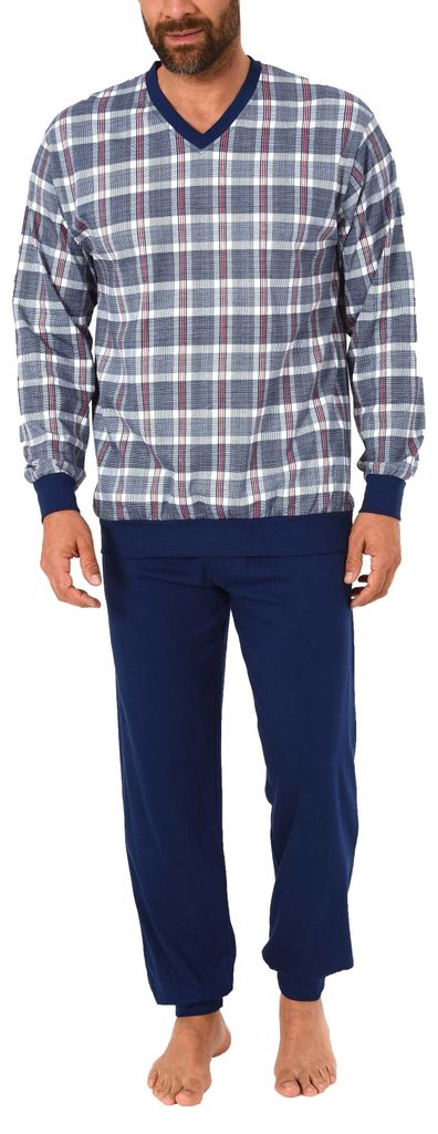 Herren Pyjama lang mit Bündchen – auch in Übergrössen bis Produktbild 