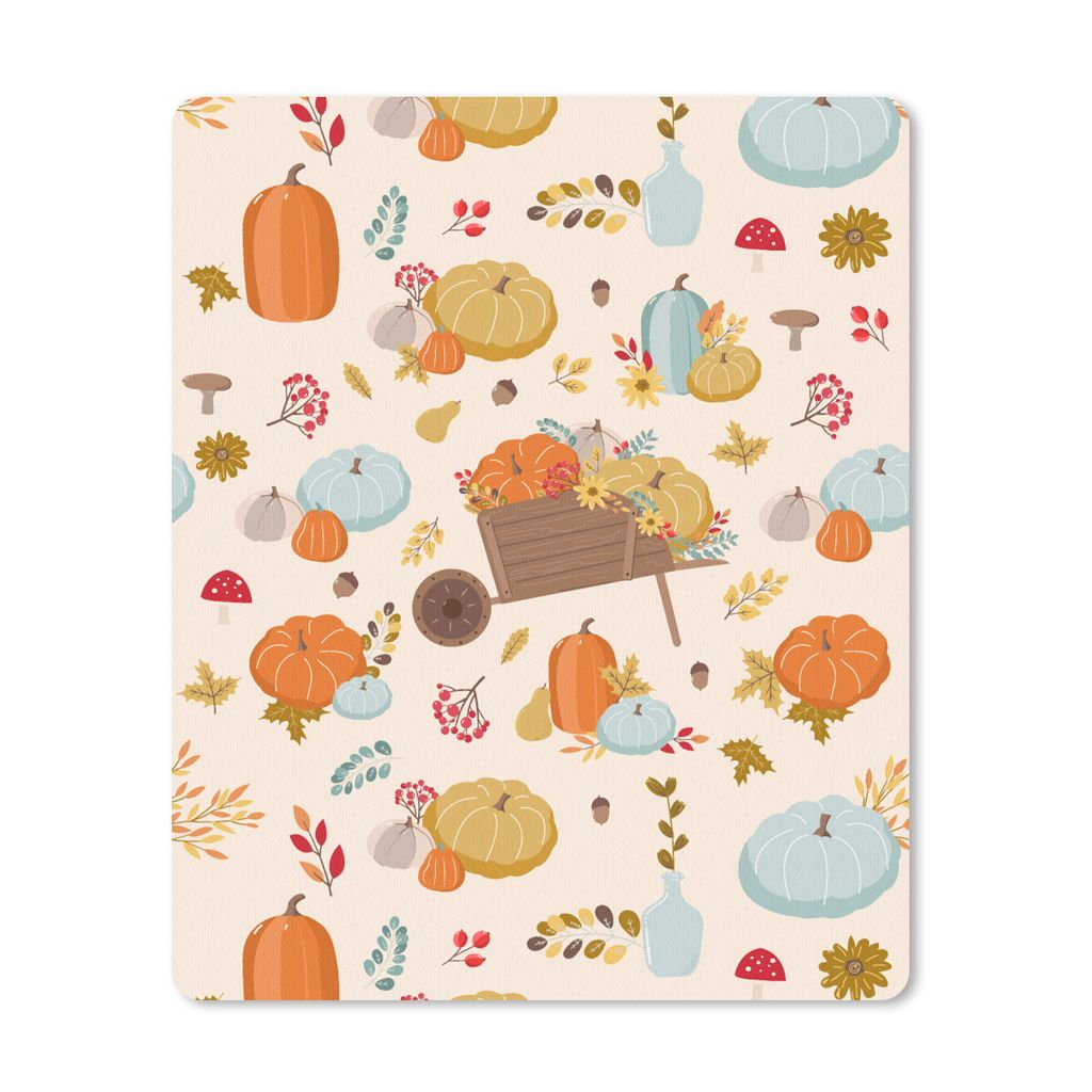 MuchoWow Mauspad Mousepad Kürbis - Kürbis - Blumen - Muster 30x40 cm - Mousepads - Maus Mat - Pad - Mausunterlage - Mausmatten