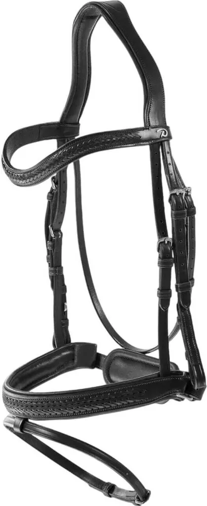 Bridon Tressé Dy'on New English Collection Noir Full Cuir Haut de Gamme